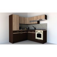 Bucatarie de Colt GENA NEW 9 ST. 190-200, Cu Corp de Cuptor, Wenge / Stejar Sonoma